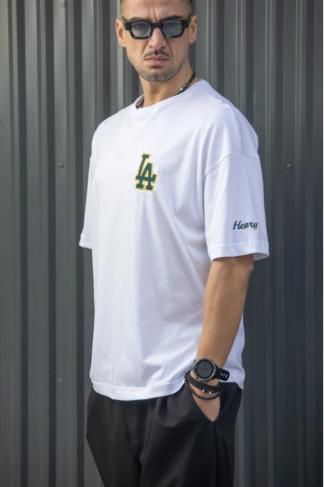 Λευκό Oversized T-Shirt Henry Clothing