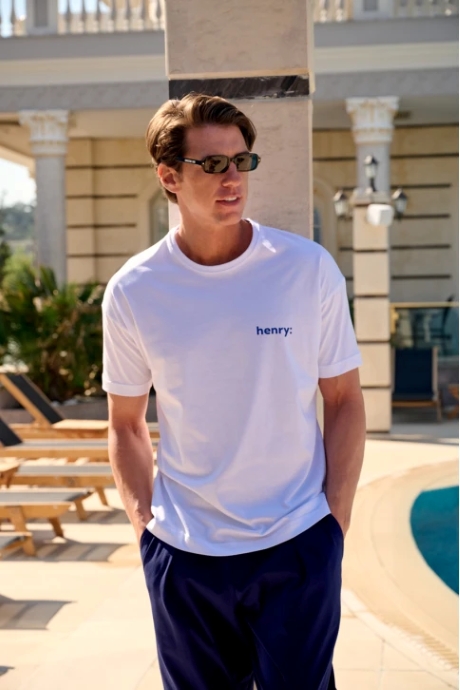Λευκό Street Style T-Shirt Henry Clothing