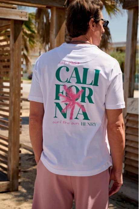 California Vibes Λευκό T-shirt Henry Clothing