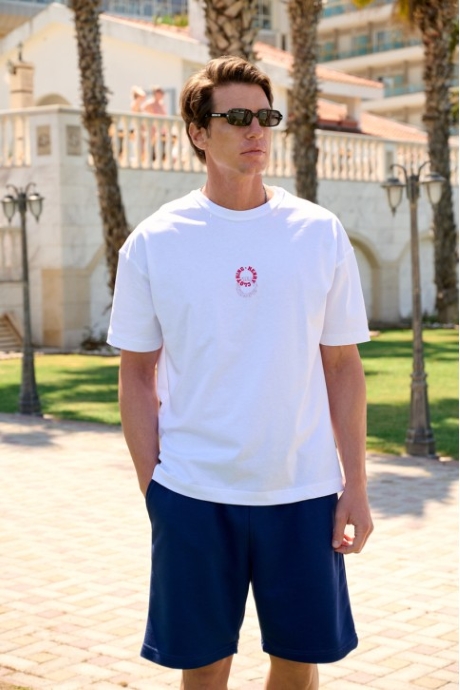 Oversized T-shirt Λευκό  Henry Clothing