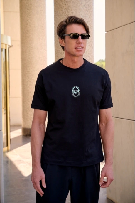 Oversized T-shirt Μαύρο Henry Clothing